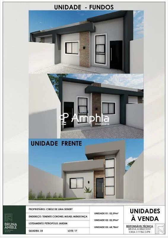 Casa com 2 dormitórios à venda, 53m² - Santa Felicidade , Cascavel-PR