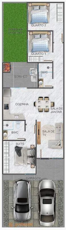 Casa com 1 suíte e 2 dormitórios à venda, 75,54m² - Recanto Tropical, Cascavel/Pr