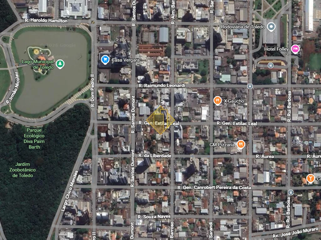 Terreno de 800m² no centro de Toledo, Potencial de edificação até 30 pavimentos