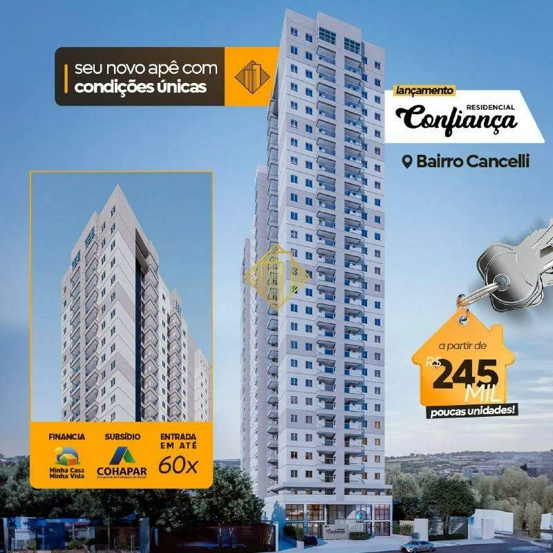 Apartamento à venda, 2 quartos, 1 suíte, 1 vaga, Cancelli - Cascavel/PR