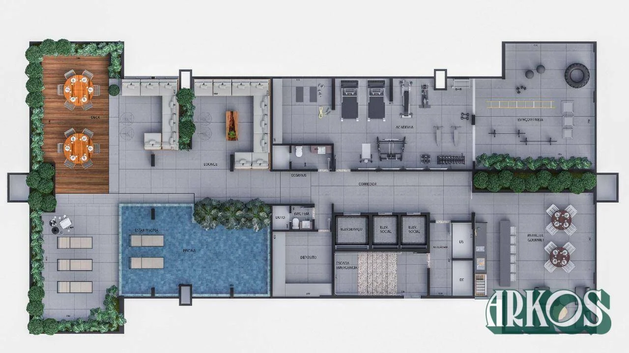 We Coqueiral 717, apê na planta 1 suíte + 1 dormitório.