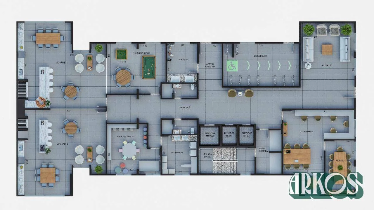 We Coqueiral 717, apê na planta 1 suíte + 1 dormitório.