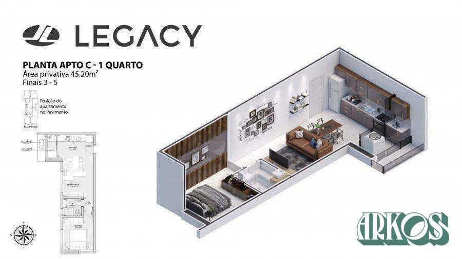 Apartamento à venda, 45 m² por R$ 776.000,00 - Centro - Cascavel/PR