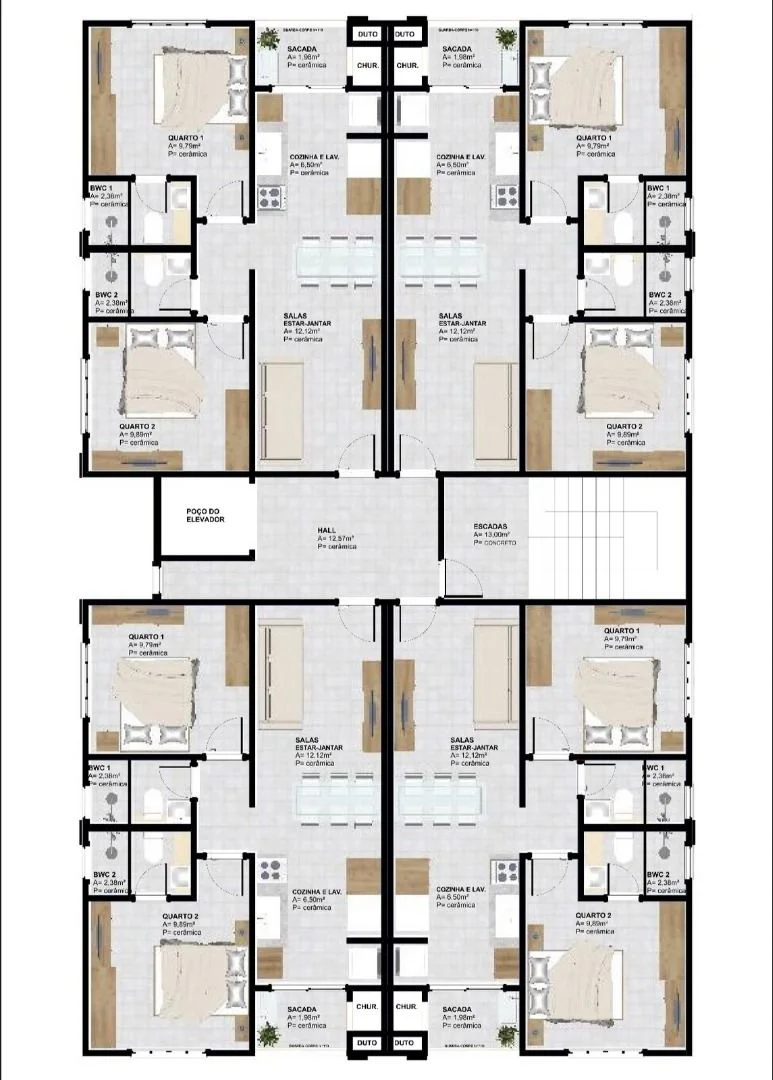 Apartamento na Planta 2 quartos na região da FAG, 54 m² por R$ 345.000 - Cascavel/PR