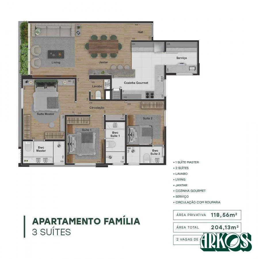 Apartamento com 3 dormitórios à venda, 118 m² por R$ 1.170.000 - Centro - Cascavel/PR