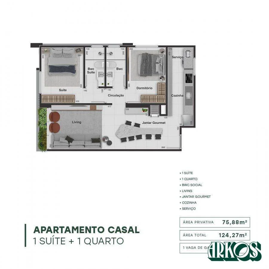 Apartamento com 3 dormitórios à venda, 118 m² por R$ 1.170.000 - Centro - Cascavel/PR
