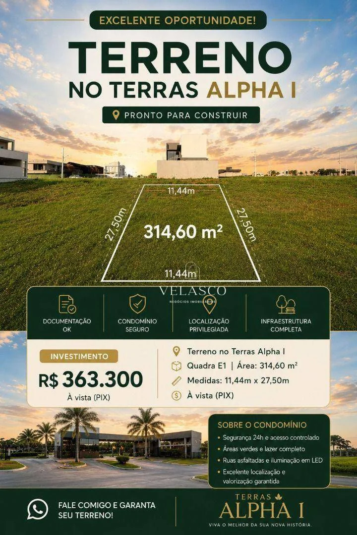 Terreno à venda, 314 m² por R$ 363.300 - Esmeralda - Cascavel/PR