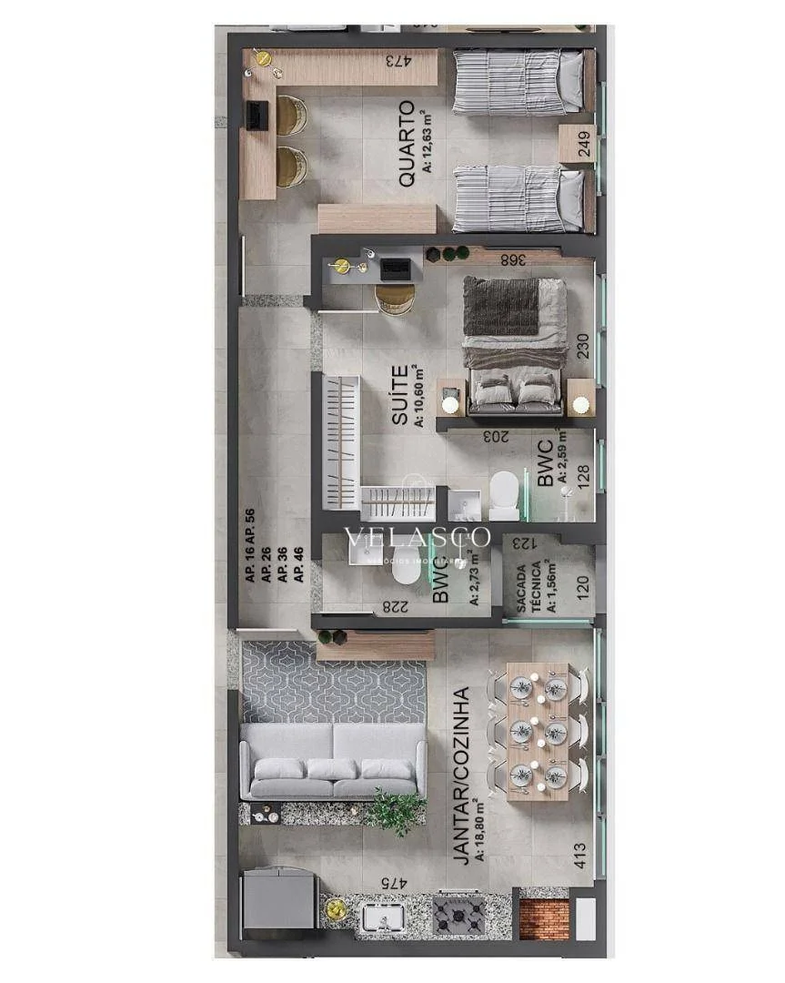 Apartamento com 2 dormitórios à venda, 76 m² por R$ 348.000,00 - Pioneiros Catarinenses - Cascavel/PR