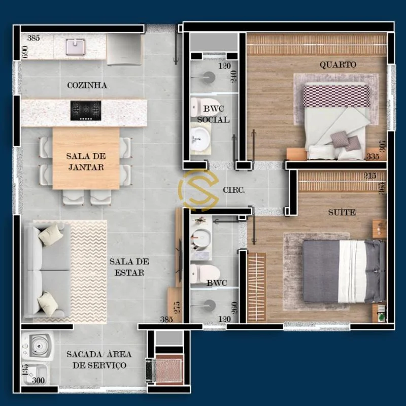 Apartamento para Venda em Cascavel, Parque São Paulo, 3 dormitórios, 1 suíte, 1 banheiro, 1 vaga