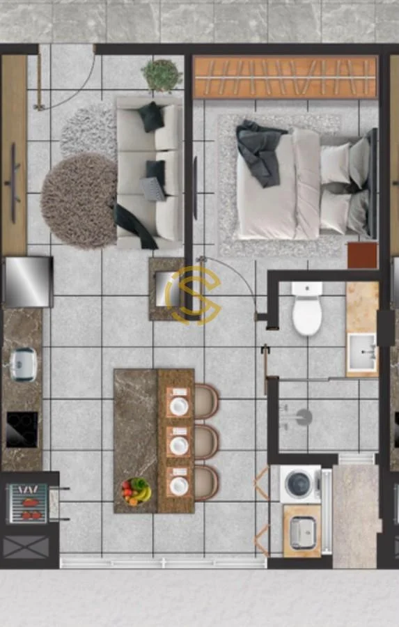 Apartamento para Venda em Toledo, Vila Becker, 1 dormitório, 1 banheiro, 1 vaga