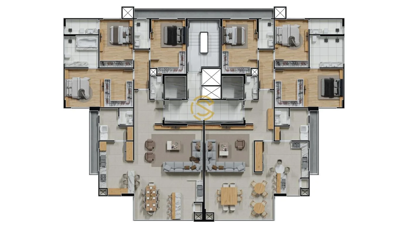 Apartamento para Venda em Toledo, Jardim La Salle, 3 dormitórios, 1 suíte, 5 banheiros, 2 vagas