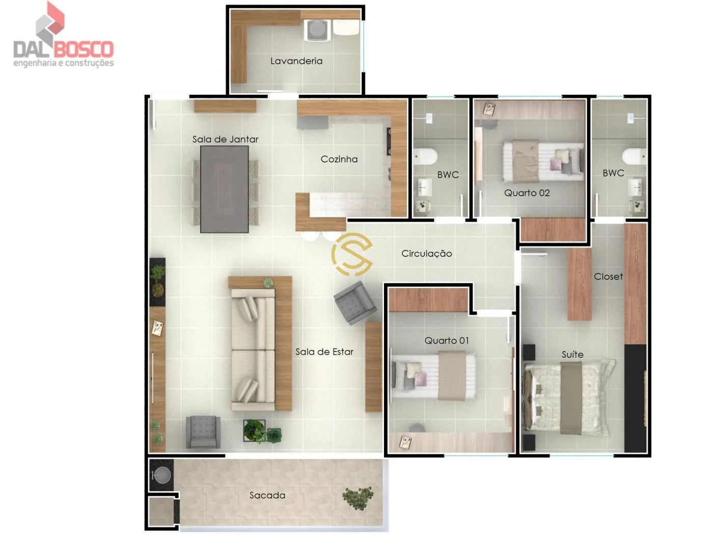 Apartamento para Venda em Toledo, Jardim La Salle, 2 dormitórios, 1 banheiro, 1 vaga