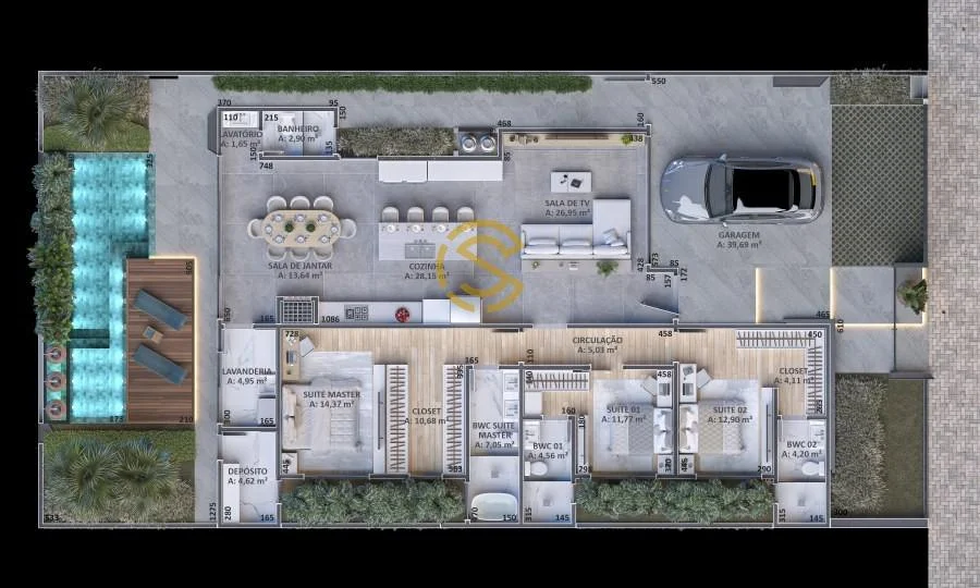 Casa Térrea para Venda em Cascavel, Tropical  II, 3 dormitórios, 3 suítes, 3 banheiros, 4 vagas
