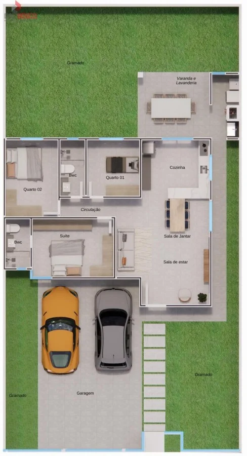 Casa Térrea para Venda em Toledo, Jardim Pancera, 3 dormitórios, 1 suíte, 1 banheiro, 2 vagas