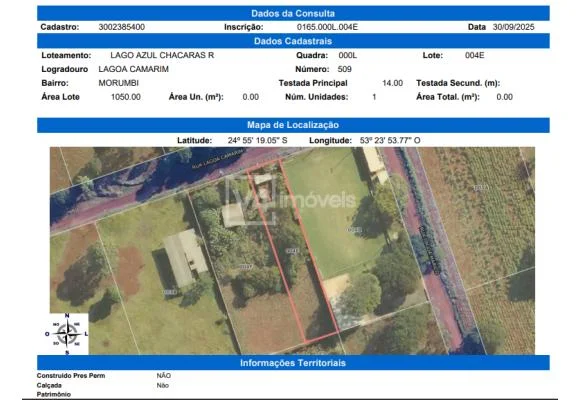 Terreno à venda,1050.00 m², Morumbi, CASCAVEL - PR