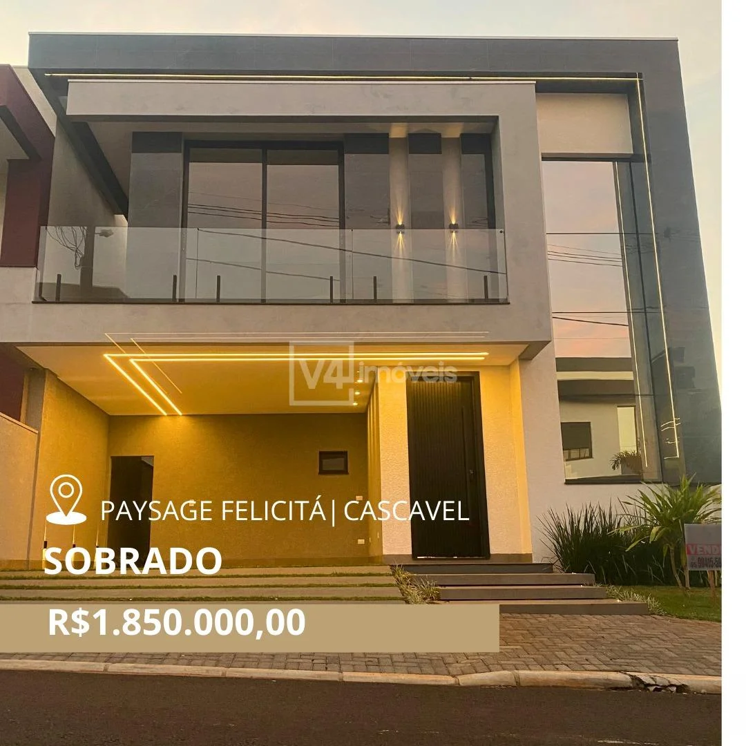 Sobrado à venda no Condominio Paysage Felicitá, Santa Cruz, CASCAVEL - PR