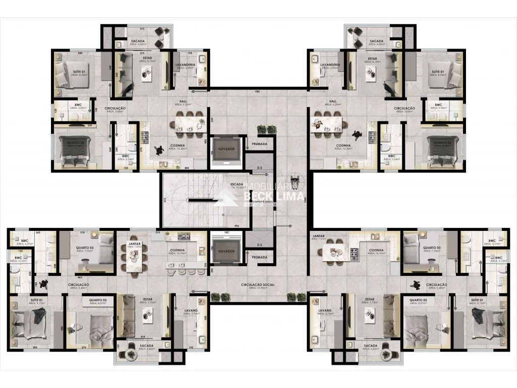 Apartamentos à Venda - Condomínio Residencial Euville - FAG