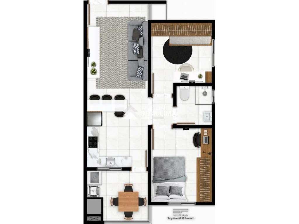 Apartamento Semimobiliado à Venda - Edificio Bonsai 6 - Centro