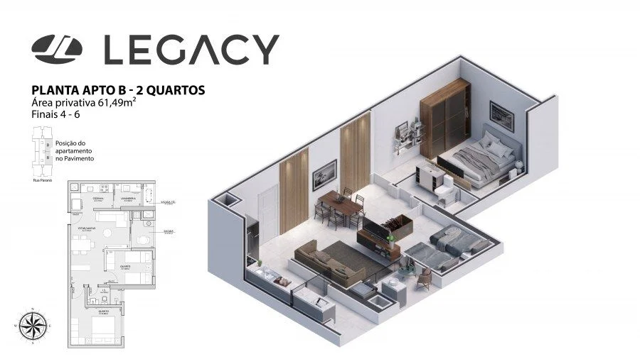 Apartamento à Venda | Edifício Legacy | 2 Dormitórios