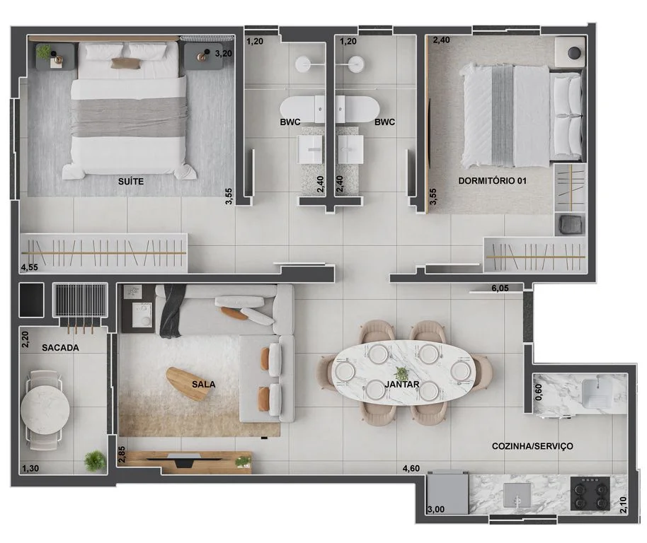 Apartamentos à Venda - Edifício Porto Lumiere - Cancelli